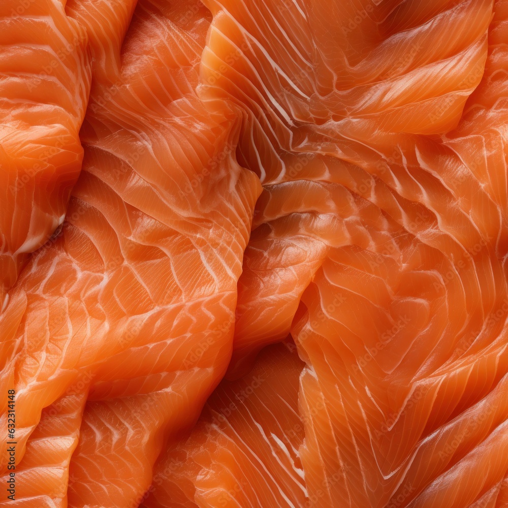 Ocean's Offering: Seamless Salmon Meat Pattern