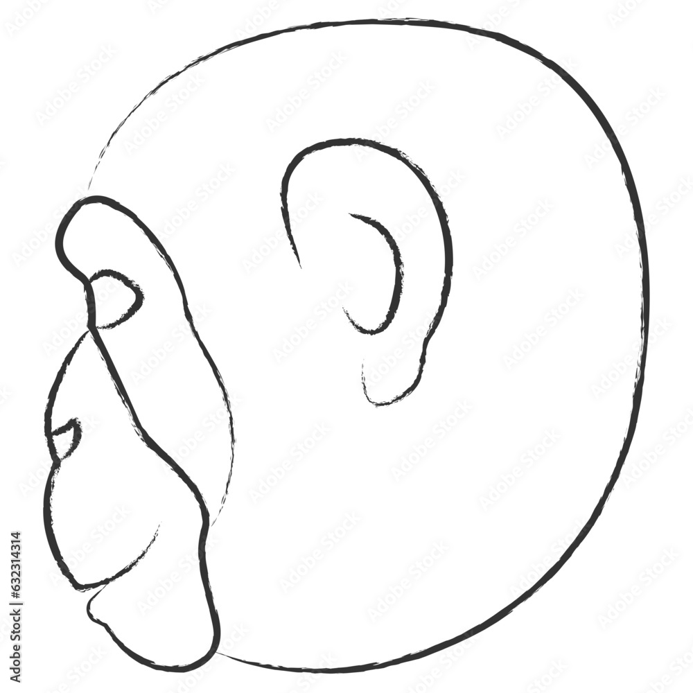 Obraz premium Vector hand drawn Monkey face illustration