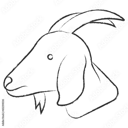Vector hand drawn Goat face illustration