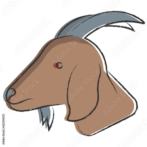 Vector hand drawn Goat face illustration
