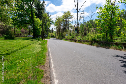 county road in rural New Jersey in the spring