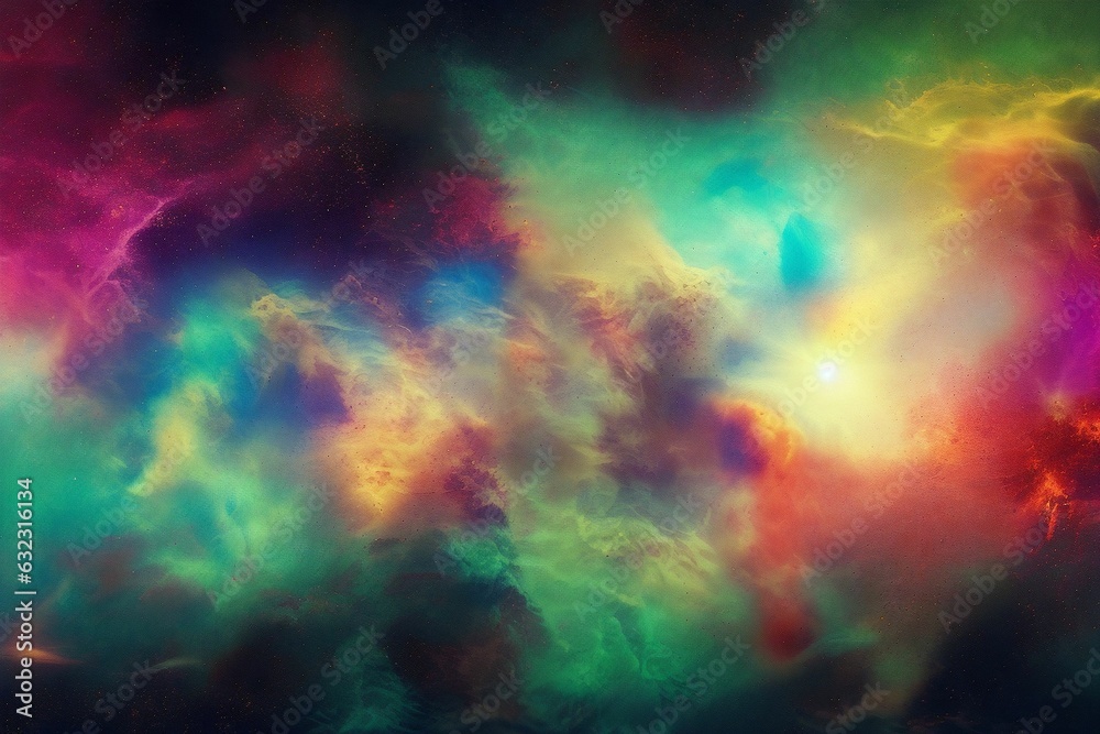 wallpaper,Cosmic space scene with many colors, generative ai