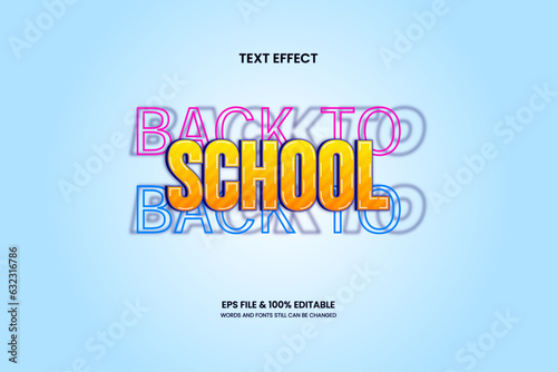 vector editable text effect back to school typography