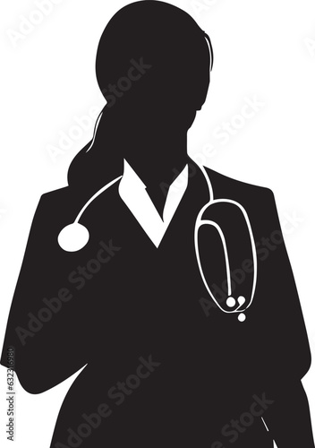 Female doctor silhouette illustration
