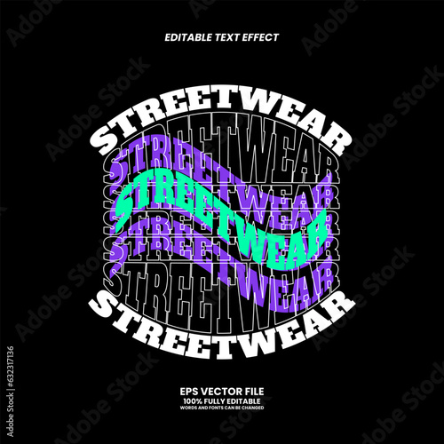 vector editable text effect premium vector of streetwear design tshirt