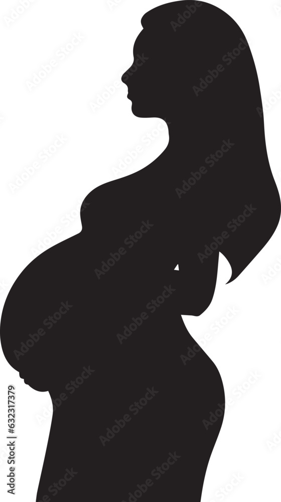 Pregnant woman vector silhouette