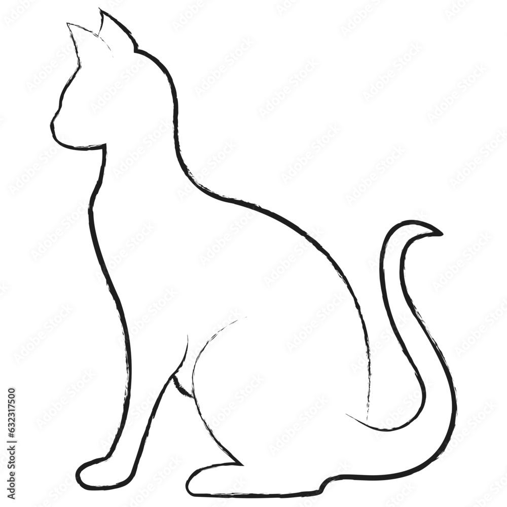 Obraz premium Vector hand drawn Cat illustration