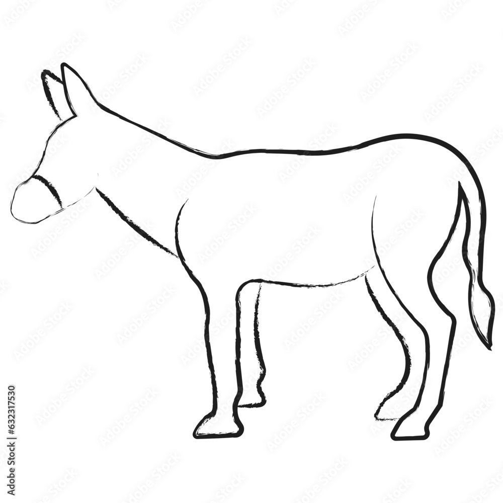 Vector hand drawn Donkey illustration