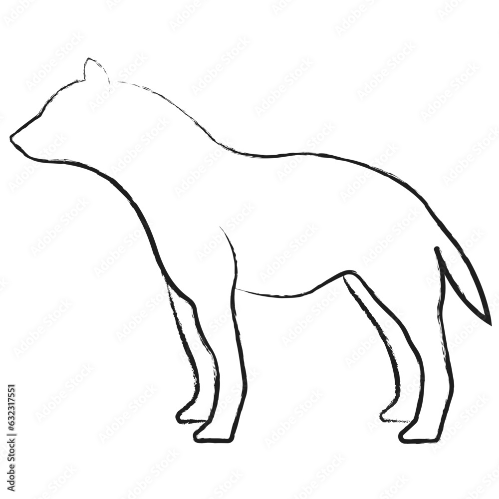 Obraz premium Vector hand drawn Hyena illustration