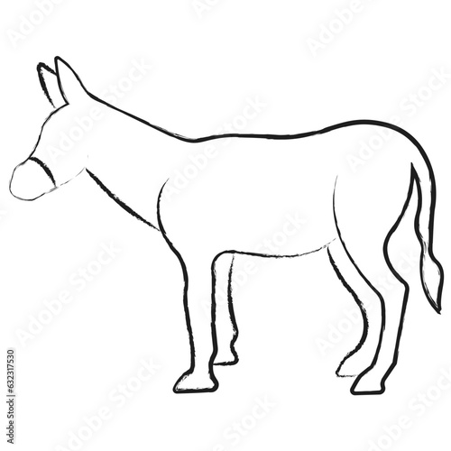 Vector hand drawn Donkey illustration
