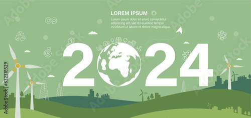 2024 Natural Environment Icon Vector Illustration Template.