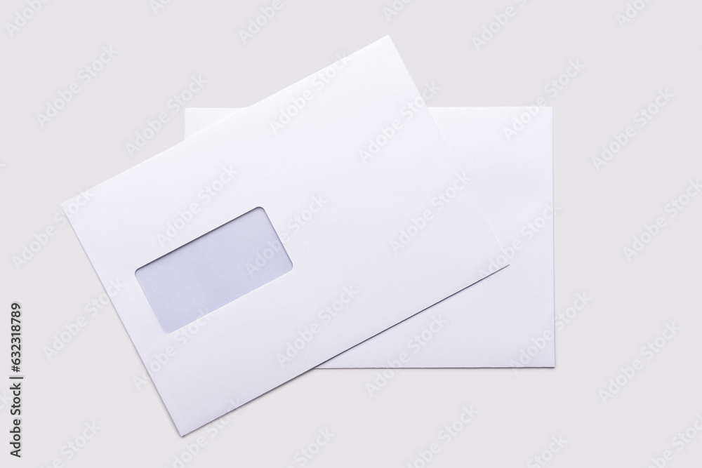 Paper envelopes on light background Paper envelopes on light background