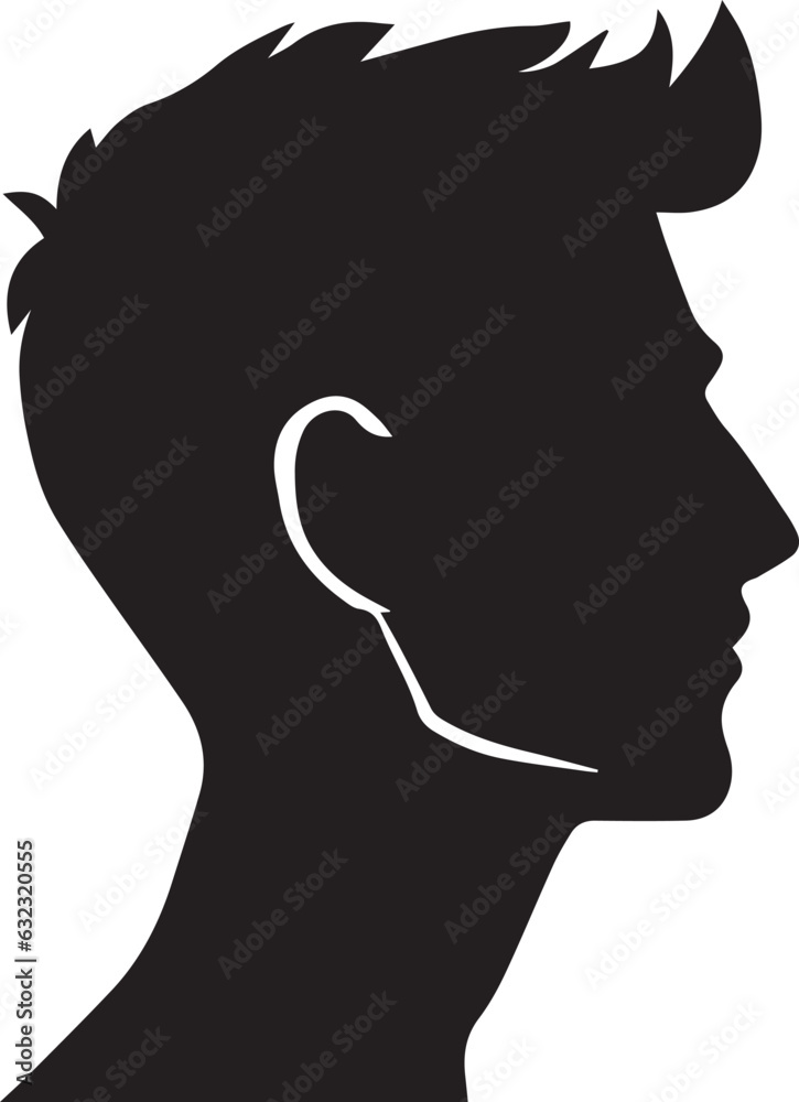 man profile vector silhouette