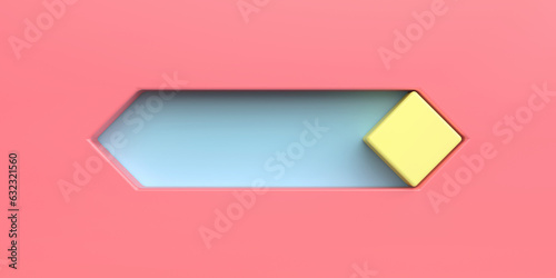 Rhombus shaped slider toggle switch interface button