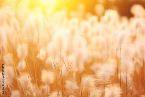 Abstract nature background - tussock cottongrass at sunset light