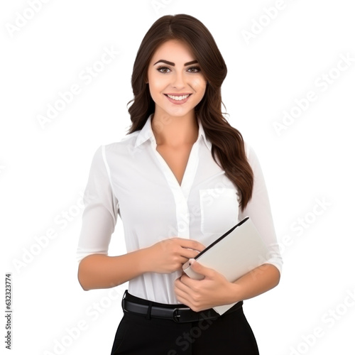 Attractive school teacher isolated