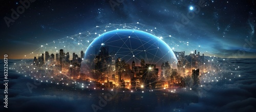 The idea of a global social network and business connection is a concept that combines the future of