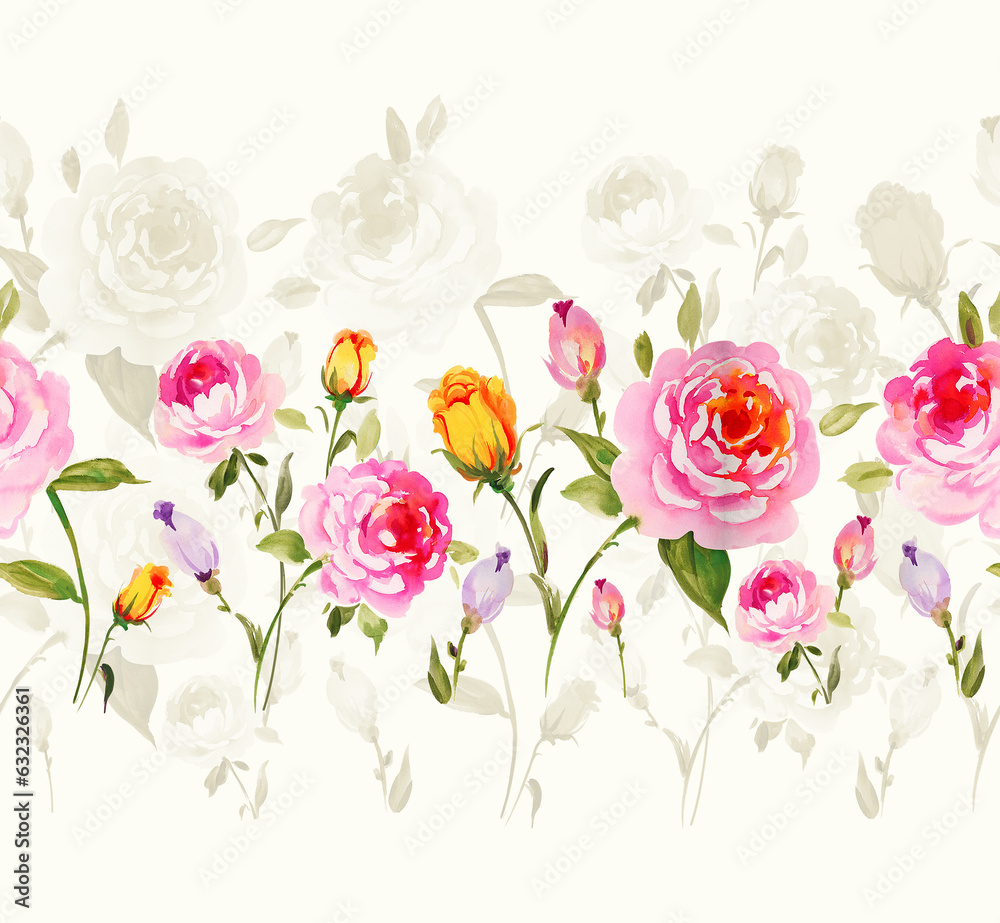 Isolated watercolor style flowers for multipurpose use