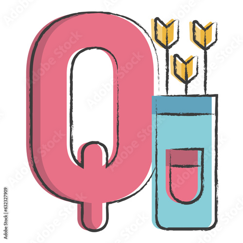 Vector hand drawn Alphabet Series Q illustration