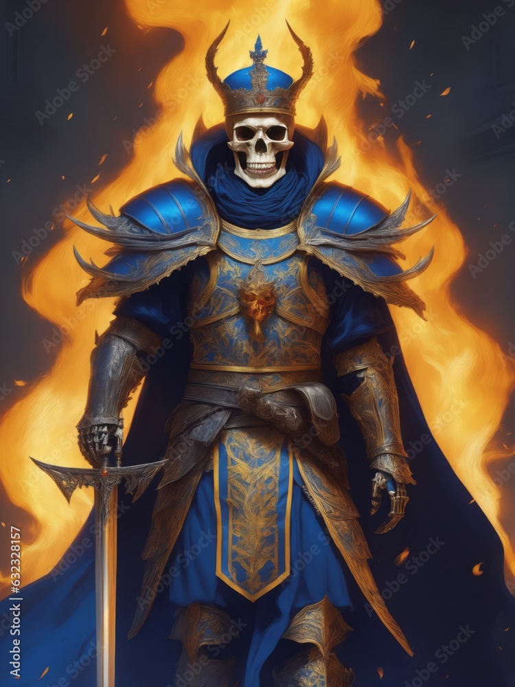 Skeleton King of Hell,  Intricately Designed Nordic Armor
