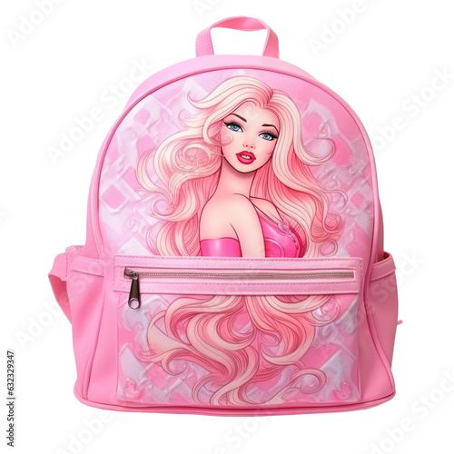 Pink School Backpack Isolated