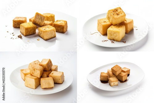 Stir Fried Tofu, Healthy Vegan Chinese Food, Fry Tofu, Abstract Generative AI Illustration photo