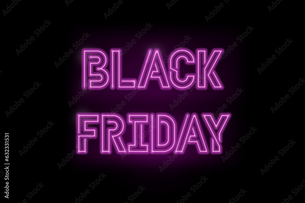 Black Friday written with bright neon lights