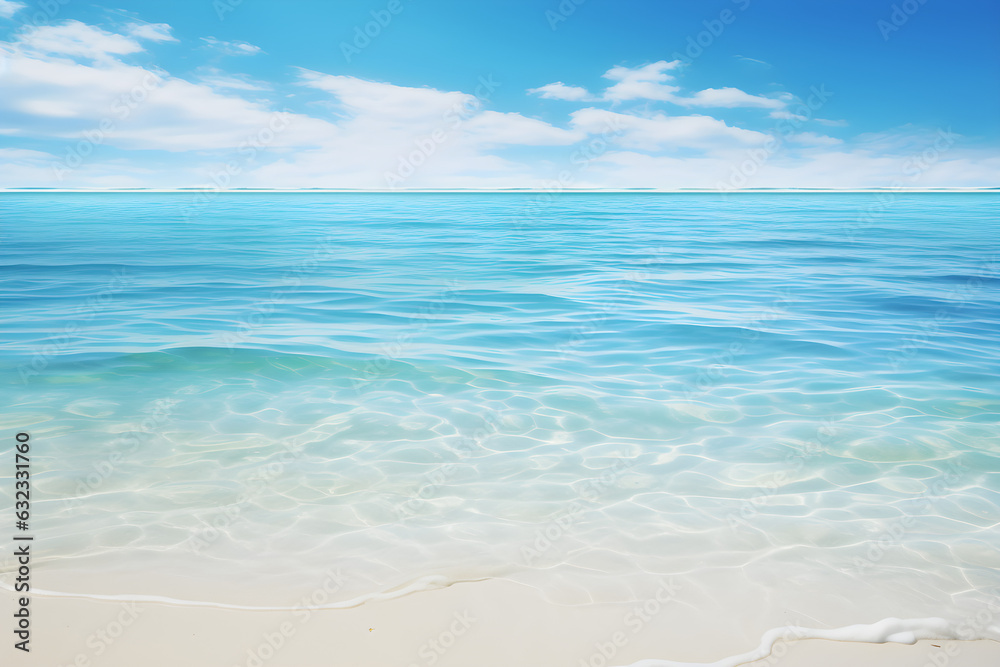 Abstract beautiful sandy beaches background with crystal clear waters of the sea and the lagoon.Generative AI