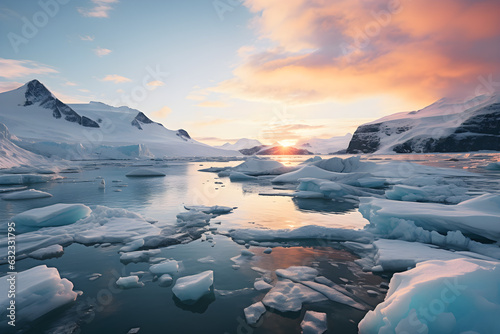 Fototapeta Beautiful arctic landscape.Generative AI.