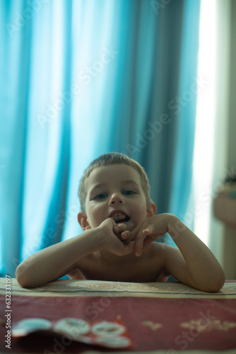 child exercising in gym