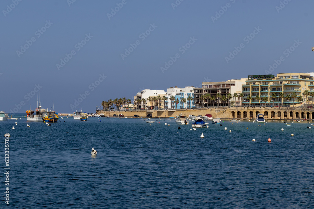 View on the Il-Bajja ta' Marsaskala Bay, near Marsaskala, Malta