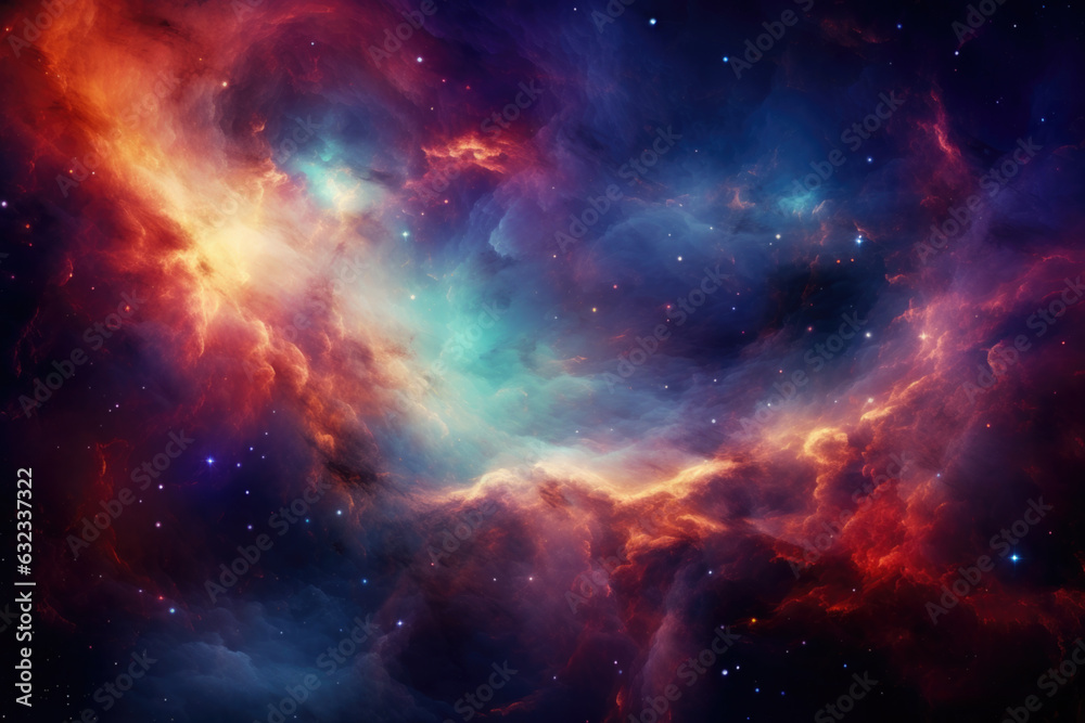 Colorful nebula background with stars