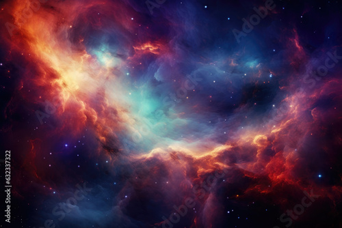 Colorful nebula background with stars © gridspot
