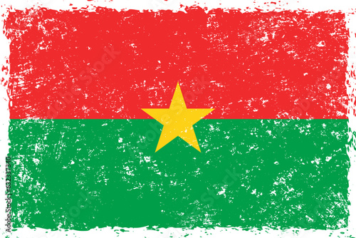 Burkina faso flag grunge distressed style