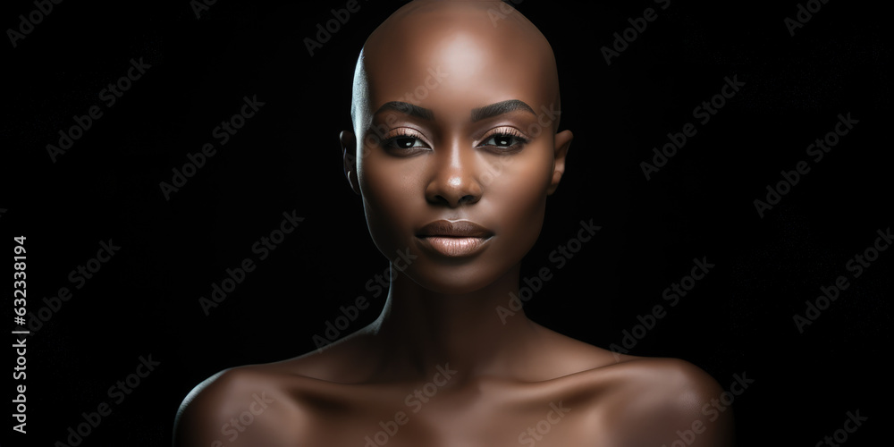 A beautiful bald woman undergoing chemotherapy in the prevention and treatment of breast cancer. A beautiful bald woman undergoing chemotherapy in the prevention and treatment of breast cancer.