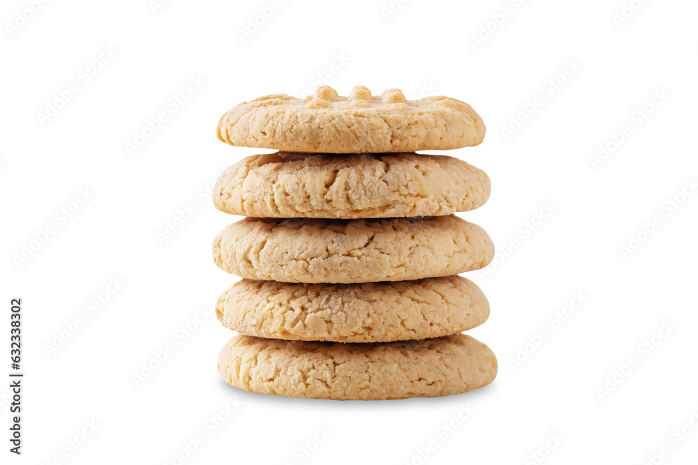 Cashew butter cookies on a white isolated background Cashew butter cookies on a white isolated background