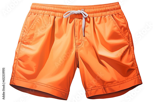 orange swimming shorts isolated on white background photo