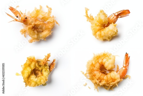 Shrimp Tempura, Crispy Seafood Meal, Deep Roasted Tempura Shrimps, Abstract Generative AI Illustration