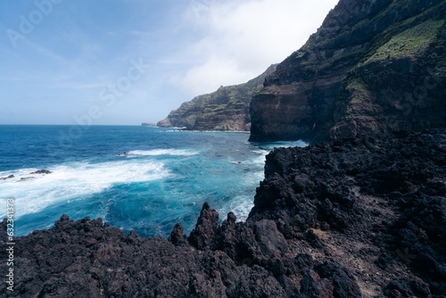 Ponta da Ferraria: A captivating coastal point in Azores, offering thermal hot springs and stunning ocean views, a natural wonder to explore. High quality photo