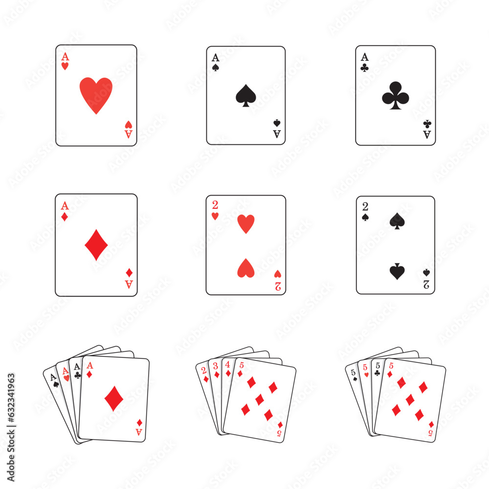 Obraz premium playing cards icon logo vector design template