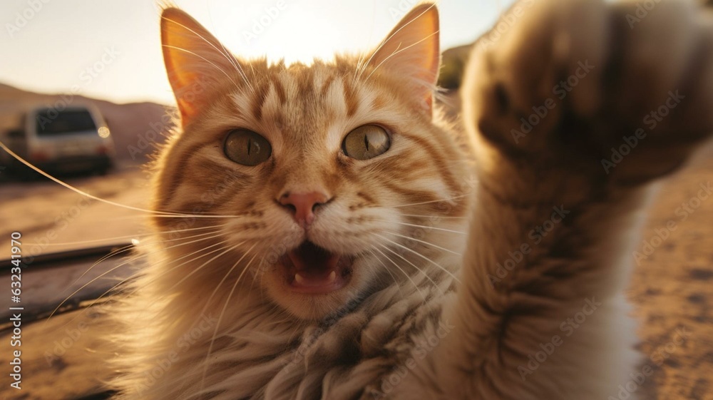 Fototapeta premium Cat taking a selfie