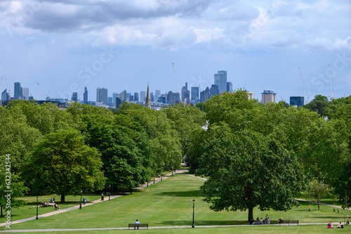 Panoramic view of London from Primrose Hill in UK