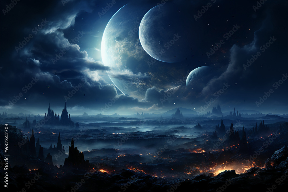 An art image of galaxy, in the style of mystical realism. AI generative An art image of galaxy, in the style of mystical realism. AI generative