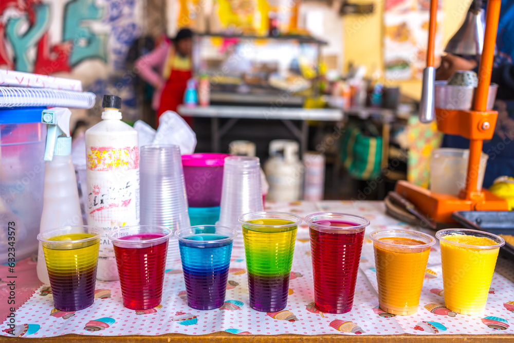 TRADITIONAL ARGENTINE DRINKS. TILCARA MARKET. JUJUY, ARGENTINA. TRADITIONAL ARGENTINE DRINKS. TILCARA MARKET. JUJUY, ARGENTINA.