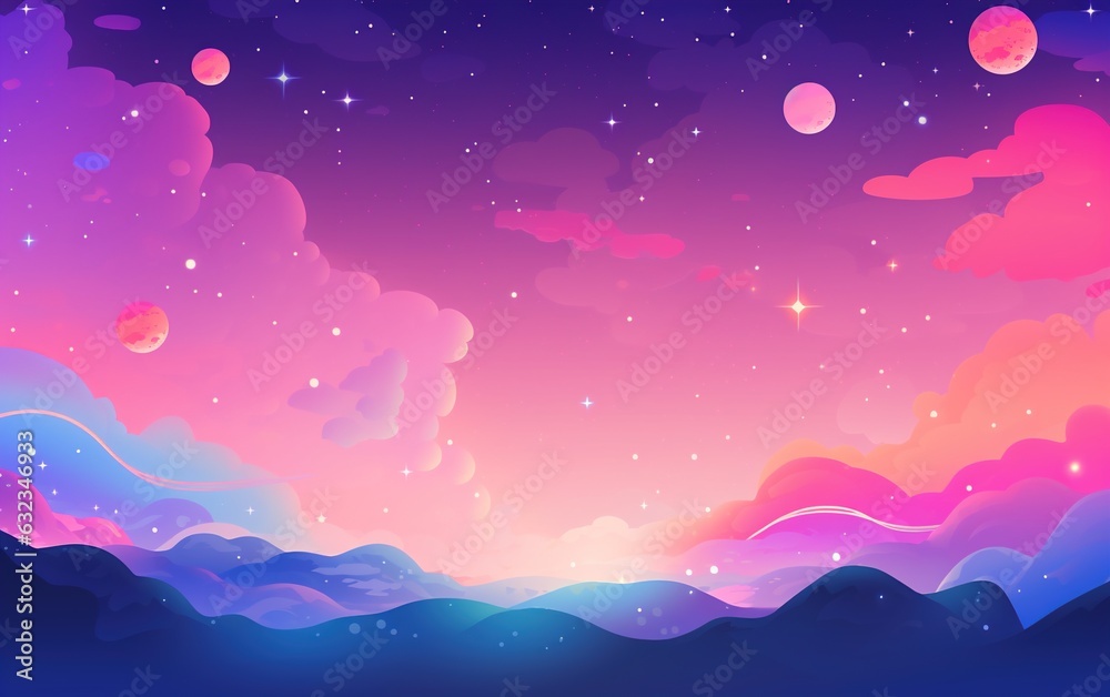 Obraz premium Galactic Splendor Space in Illustrated Beauty Beyond the Horizon Artistic Renderings of Space