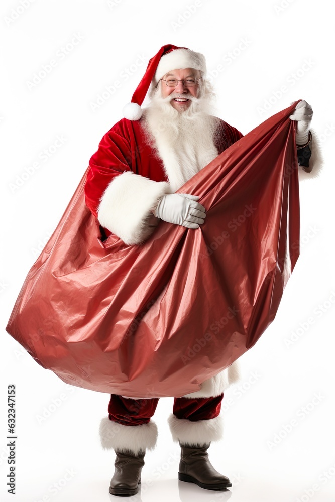 Real Santa Claus carrying big bag | Generative AI Real Santa Claus carrying big bag | Generative AI