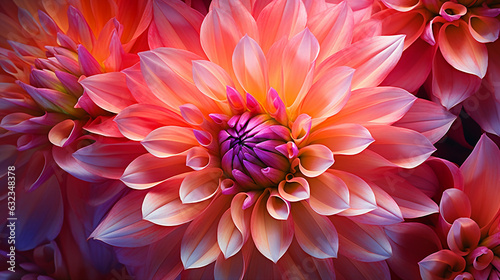 Dahlia s Spring Splendor. The splendor of Dahlia flowers in full bloom. gracing a spring garden with their vibrant and captivating presence. Generative ai