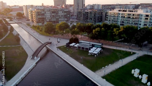 Aerial view of the ria in the city of Aveiro - Portugal 2023