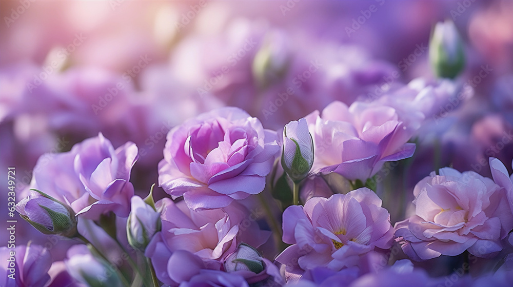 Lisianthus Spring Beauty. The beauty and allure of Lisianthus flowers in a spring garden. capturing the essence of the season's charm. Generative ai