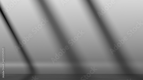 Light and shadow in the room, blinds, GOBO light, gray and black, elegant and modern 3D rendering image background